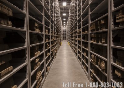 High Bay Shelving Storing Archives in the Joint Library Facility