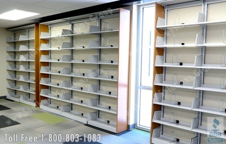 cantilever shelving in school library chicago illinois