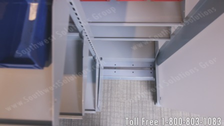 double deep plastic bin shelving system top view to the floor New Orleans Baton Rouge Shreveport Lake Charles Louisiana