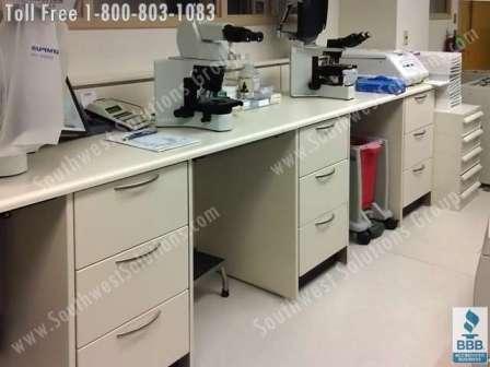 hospital lab metal movable millwork cabinets chicago illinois