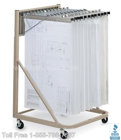Rolling Blueprint Stands  Hanging Plan Drawing Wall Racks