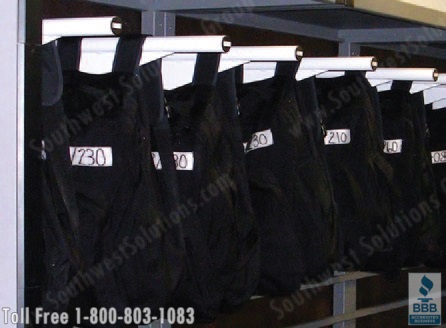 hanging racks for military parachutes keep them organized and safe