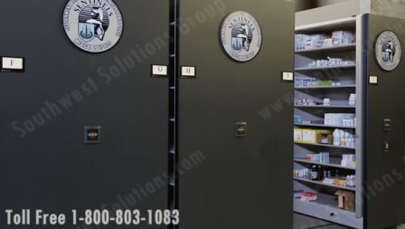 high capacity mobile storage shelving for first responders