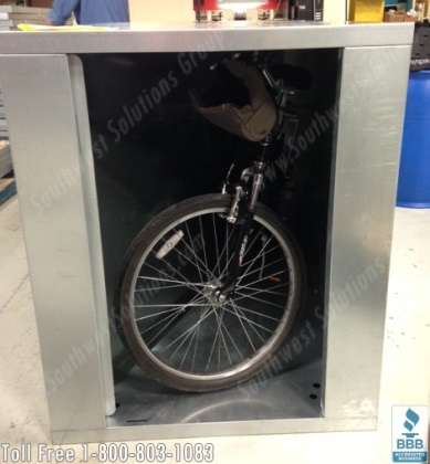 outdoor stainless bike lockers for businesses needing bicycle storage