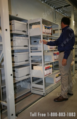 GSA save-n-aisle shelving rolling storage shelves cabinets racks