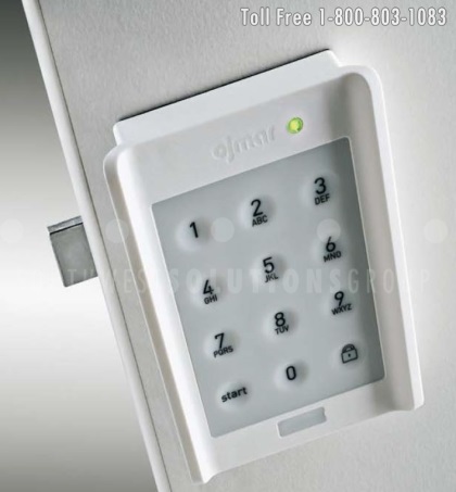 white touchpad key free lock for secure storage
