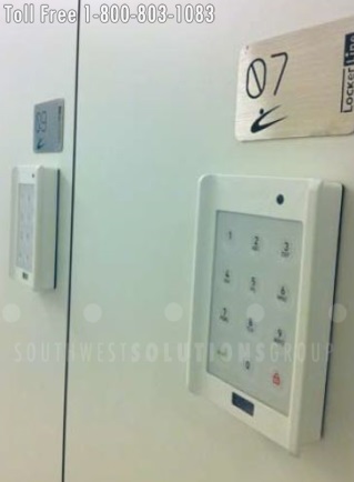 day lockers with touchpad keyless locks for hoteling