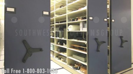 storing museum collections and artifacts in compact storage racks
