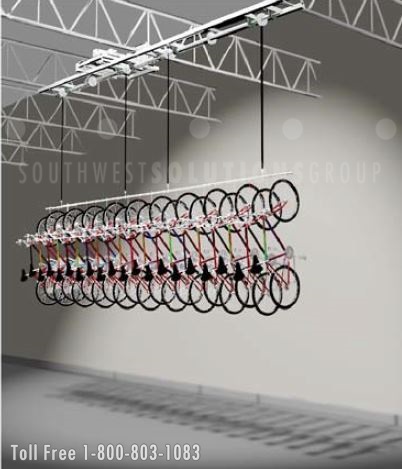 Ceiling-Mounted Bicycle Storage System for New York City Warehouses and Basements