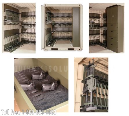 military weapons shipping container interior options