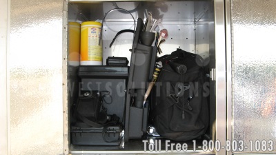 outdoor stainless steel lockers with sloped tops for police arson investigator gear storage