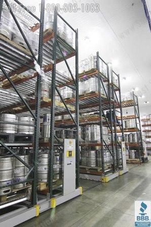 rolling pallet racks storing beer kegs billings missoula great falls bozeman butte