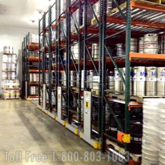 rolling pallet racks storing beer kegs san antonio corpus christi brownsville mcallen victoria harlingen del rio laredo edinburg new braunfels