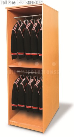 storage cabinets for hanging marching band uniforms