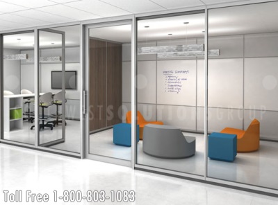 trendway re-locatable office walls with swinging doors