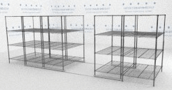 wire mobile floor track shelving units