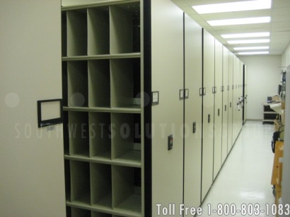 high density mobile shelving at the hospital before it was relocated