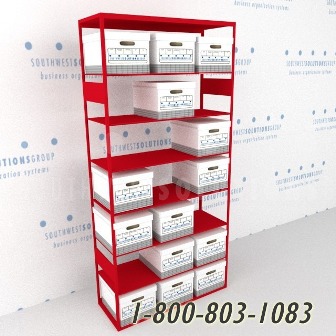 stationary storage shelving units for record boxes