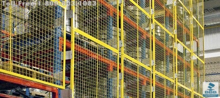 pallet rack guard panels welded wire mesh security rails