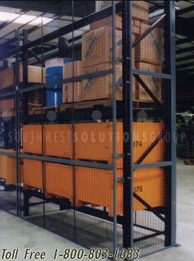 welded wire mesh security rails pallet rack guard panels
