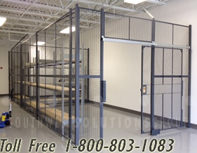enclosed wire colocation cages secure data center servers and company data