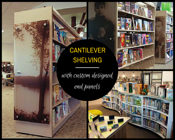library's cantilever shelving was modernized with custom designed end panels
