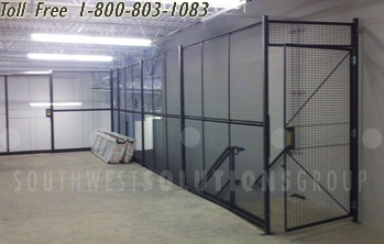 wire partition storage cage areas keep automotive inventory from falling