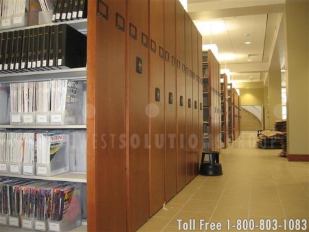 community college library with the compact mobile storage system
