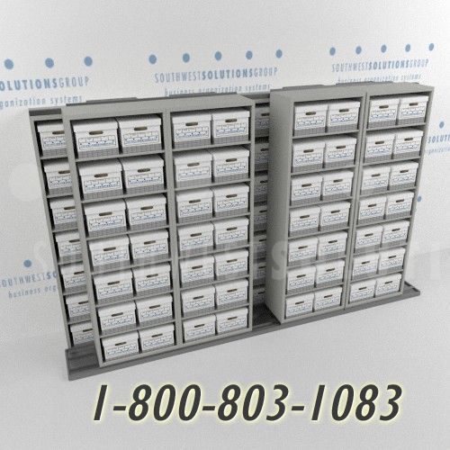 double deep sliding box shelving for storing boxes