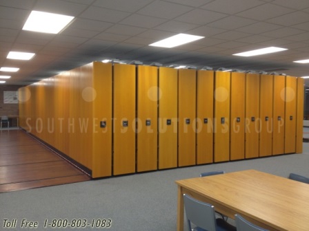 high density office storage shelving reduces floor space