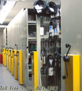 mobilized storage racks organize parts in less space for transportation system parts warehouse