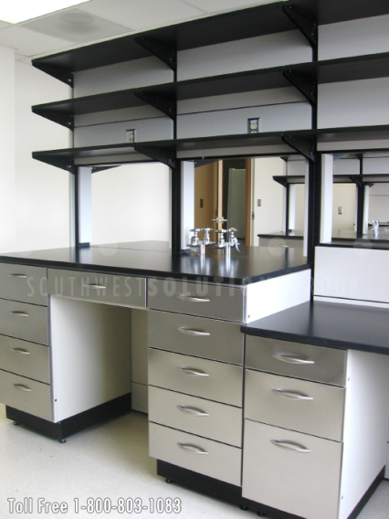 modular casework stations at the government medical research laboratory