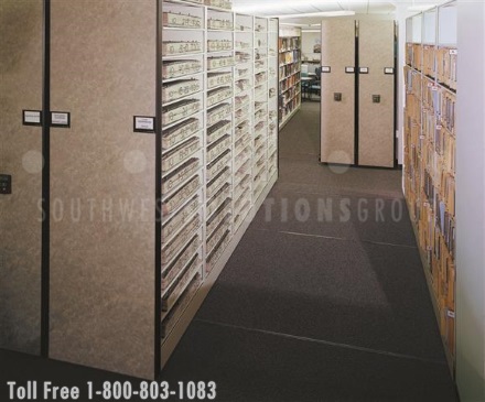 easily access stored resources in high density shelving