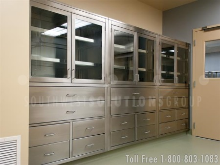 modular casework designed in stainless steel for healthcare applications