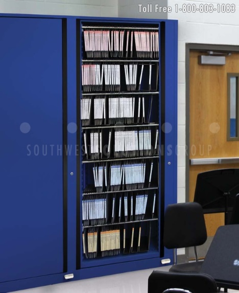 band and choral sheet music stored in times two rotary storage cabinets