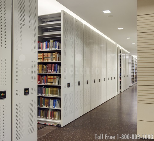law school library's powered mobile shelving