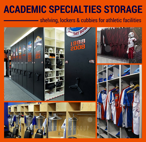 academic specialties storage shelving, lockers, and cubbies for athletics