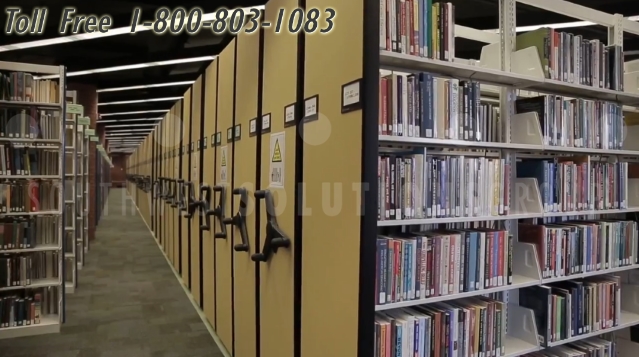 library high density mobile shelving storing special collections