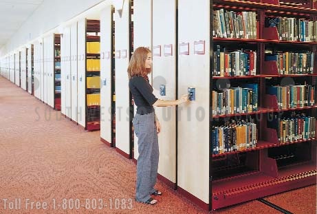 movable library shelves expand book storage capacity