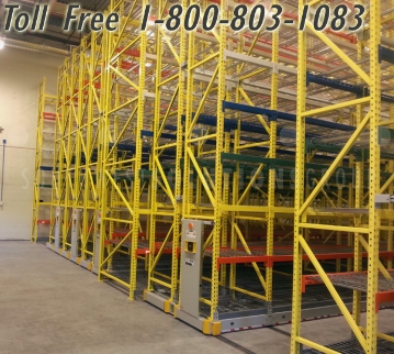 powered pallet racks with wire guidance for narrow aisles