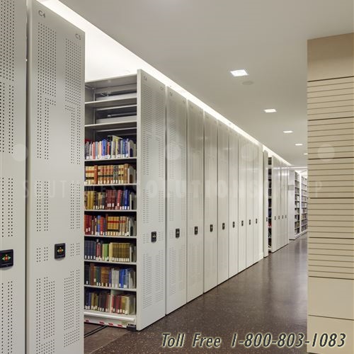 perforated high density library shelving