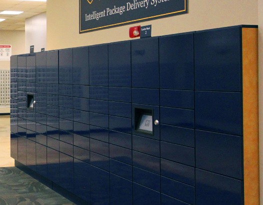 university's digital parcel locker system automates package pickup