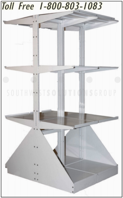 oversize light duty cantilever shelves with sprinkler protection for art gallery storage