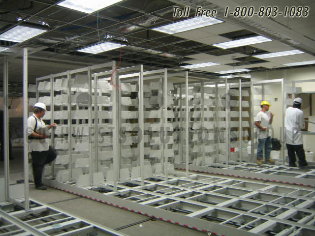 single aisle shelving systems moving service parts