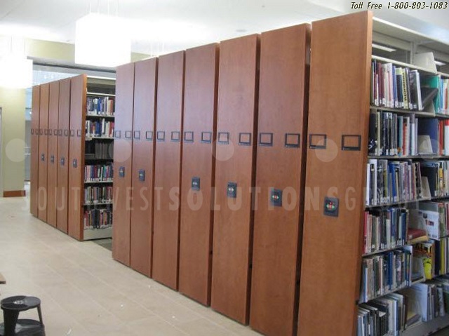 on compact mobile bookcases