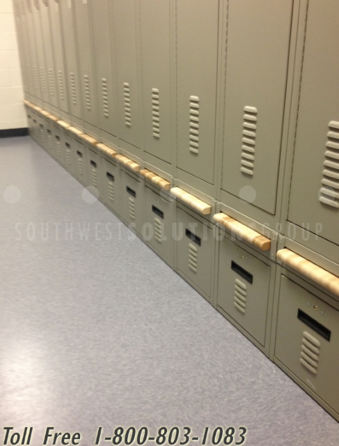 ada aisle retractable pull out bench lockers
