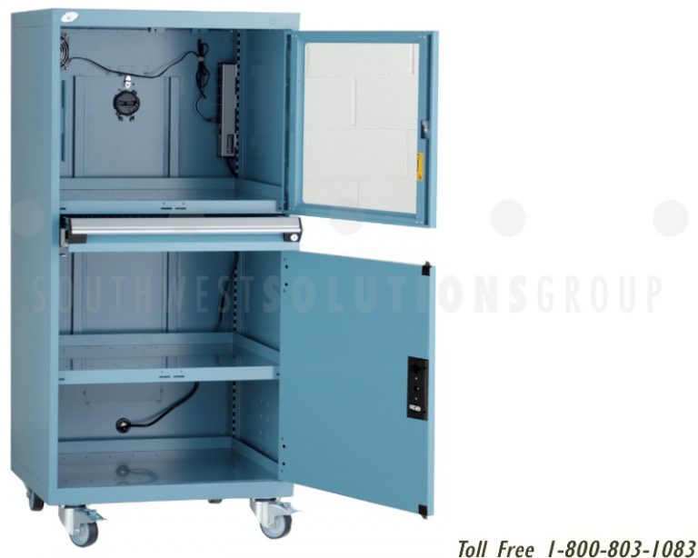 Machine Shop Computer Enclosures Dust Free PC Mobile Storage Wheeled