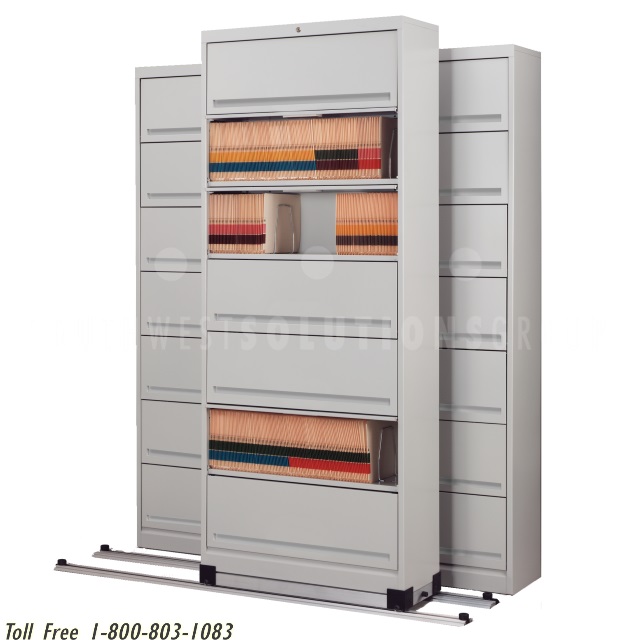 Rolling Flipper Door Filing On Tracks Linear Lateral File