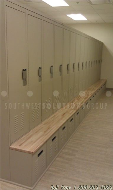 lockers with built in drawer and bench seat
