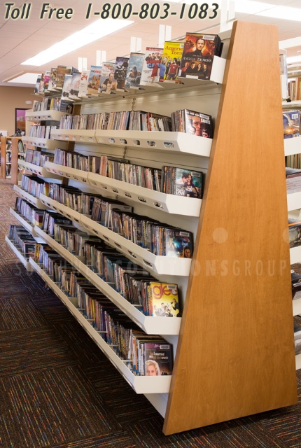 Library Media Display Shelving Carts & Cantilever Stationary Shelves